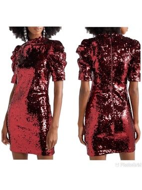 NWT Alice + Olivia Red Sequin Mini Dress